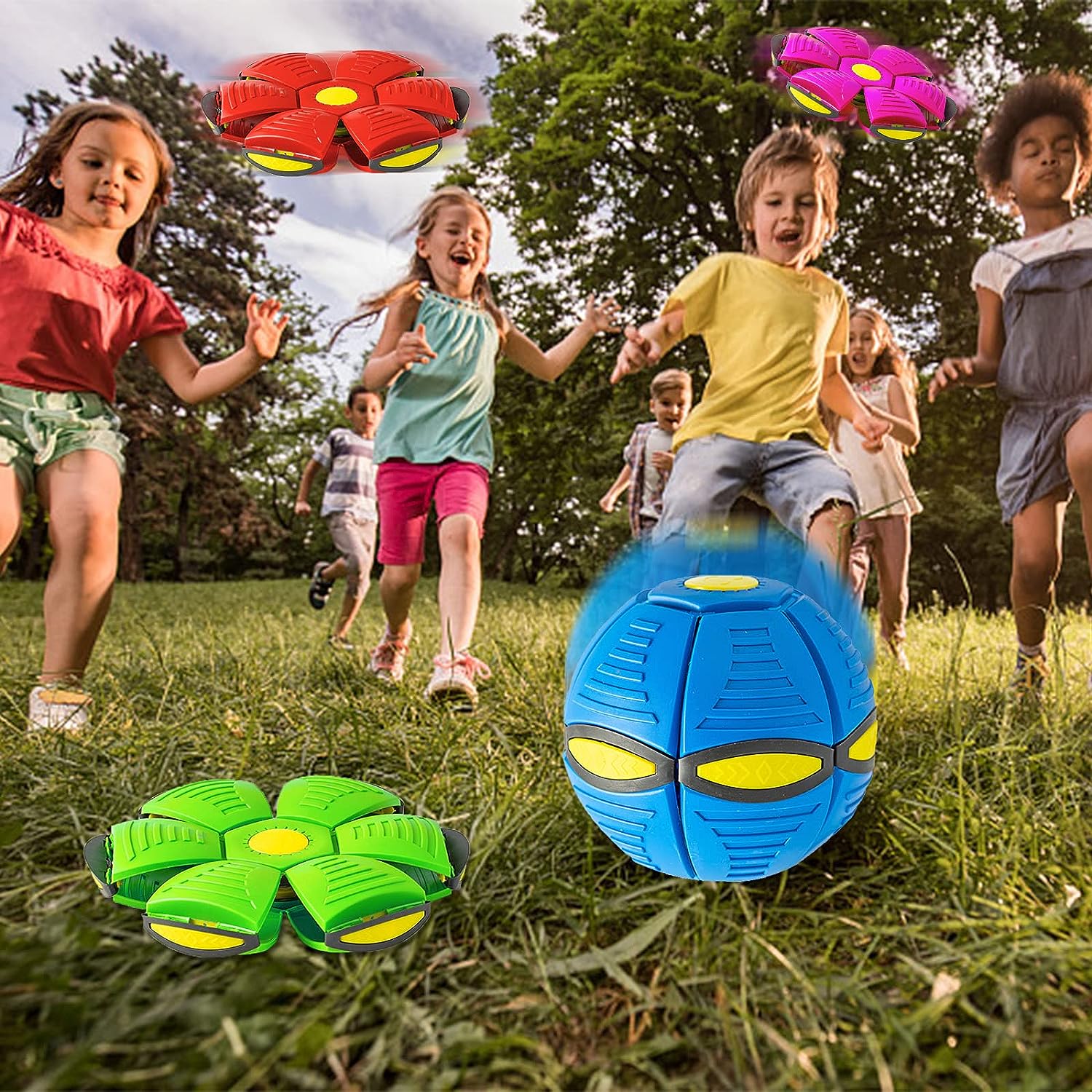 KFX-4902205 Magic Flying Saucer Ball with Lights for Dogs and Kids - Interactive Outdoor Toy