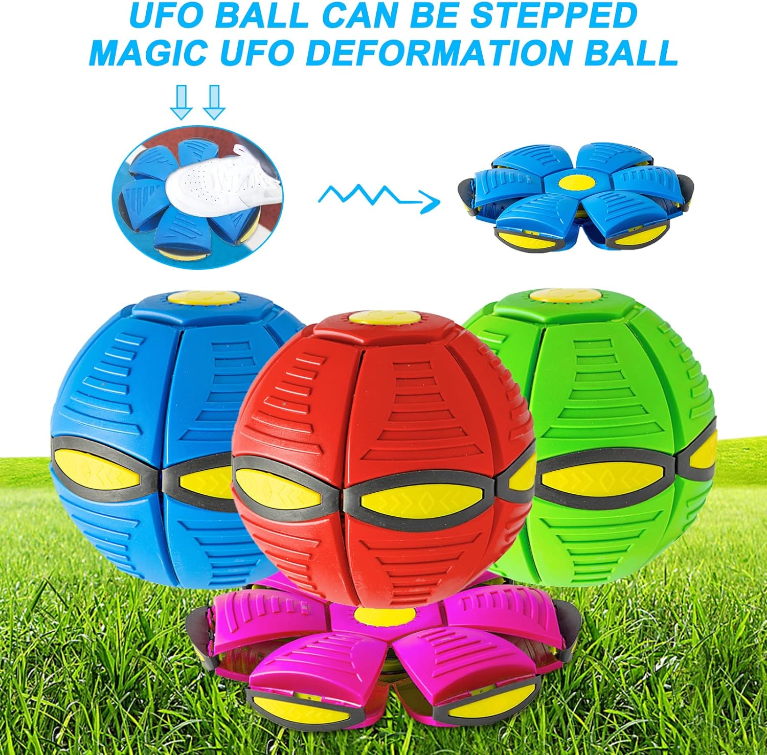 KFX-4902205 Magic Flying Saucer Ball with Lights for Dogs and Kids - Interactive Outdoor Toy
