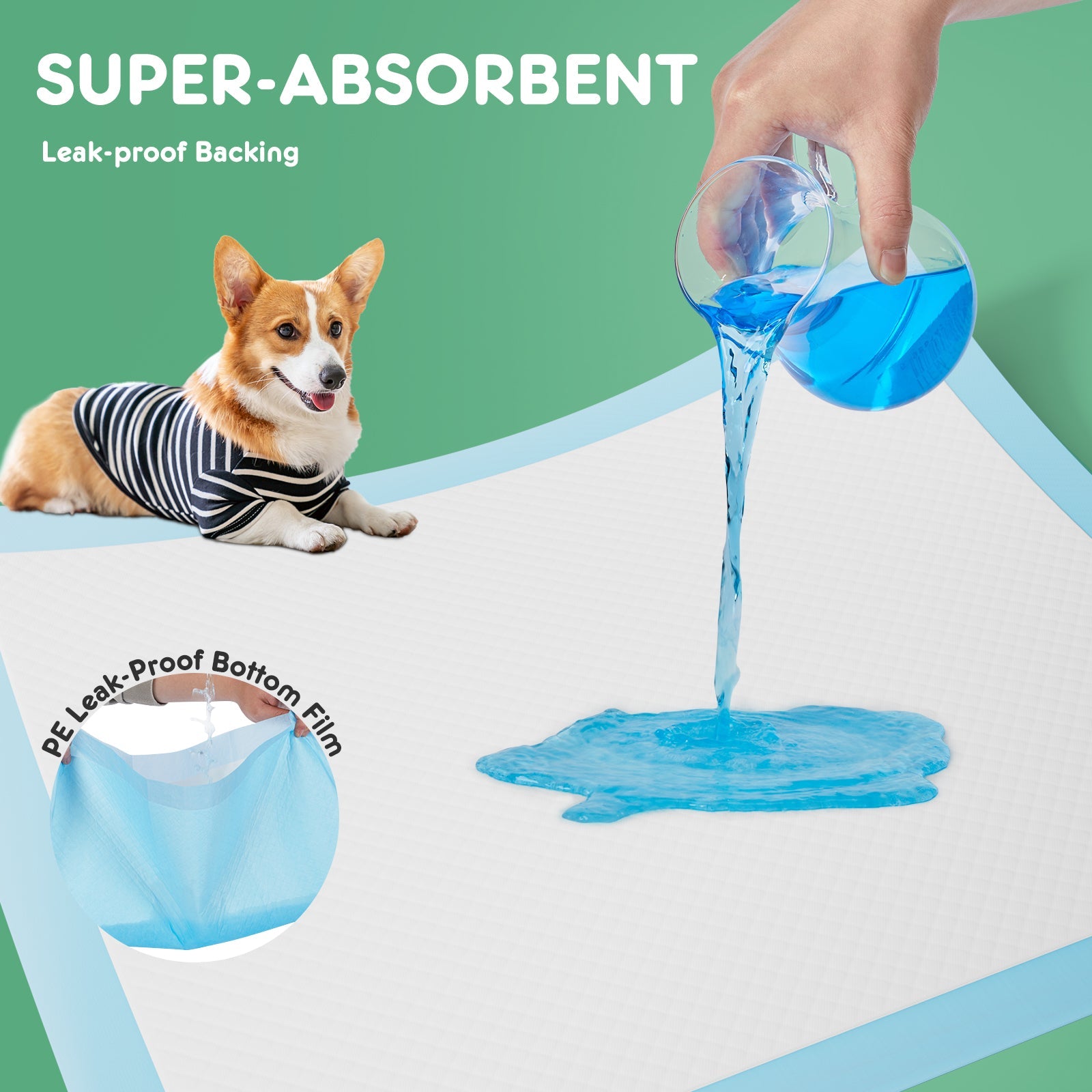 KFX-4902589 Leak-Proof Quick-Drying Absorbent Puppy Pads - Multiple Sizes Available