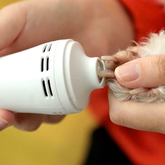 KFX-4902717 Pet Vacuum Electric Nail Polisher with Plastic and Metal Grinding Heads - 3.7V Rechargeable Nail Trimmer for Pets