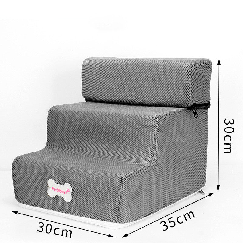 KFX-4903101 Pet Climbing Ladder with High Resilience Sponge Steps for Easy Bed Access