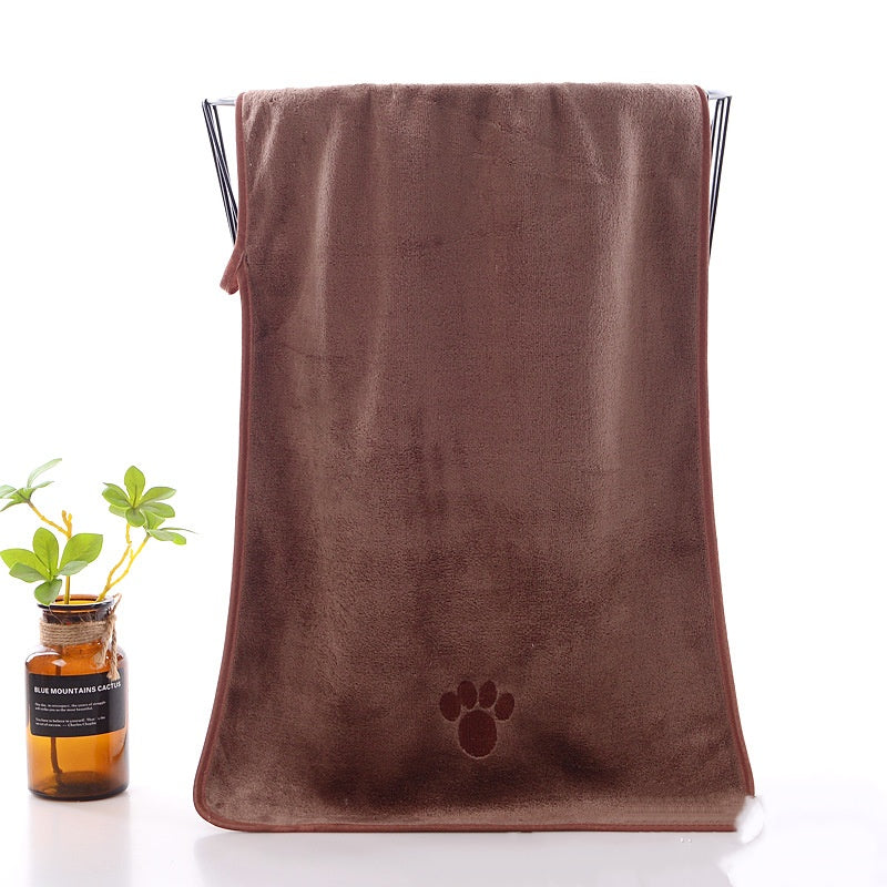 KFX-4904381 Quick-Drying Microfiber Towel for Pets - Available in Pink, Dark Brown, Blue, Green, Light Gray
