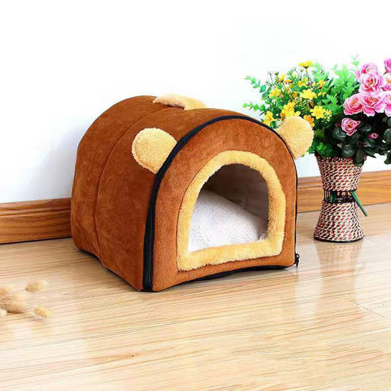 KFX-4904765 Detachable and Washable Thick Suede Leather Pet Nest - Soft and Comfortable Kennel Sizes S, M, L