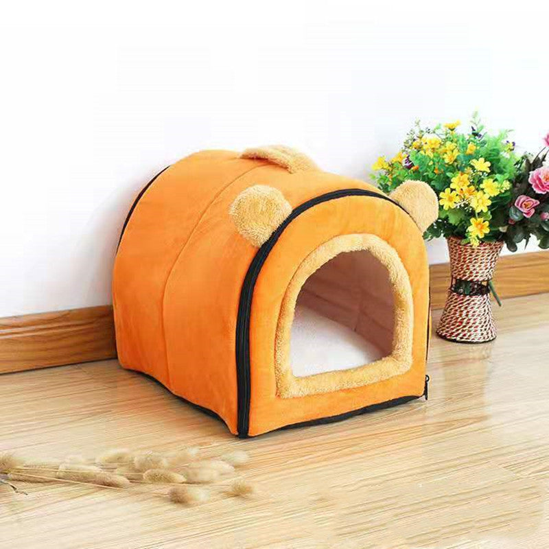 KFX-4904765 Detachable and Washable Thick Suede Leather Pet Nest - Soft and Comfortable Kennel Sizes S, M, L