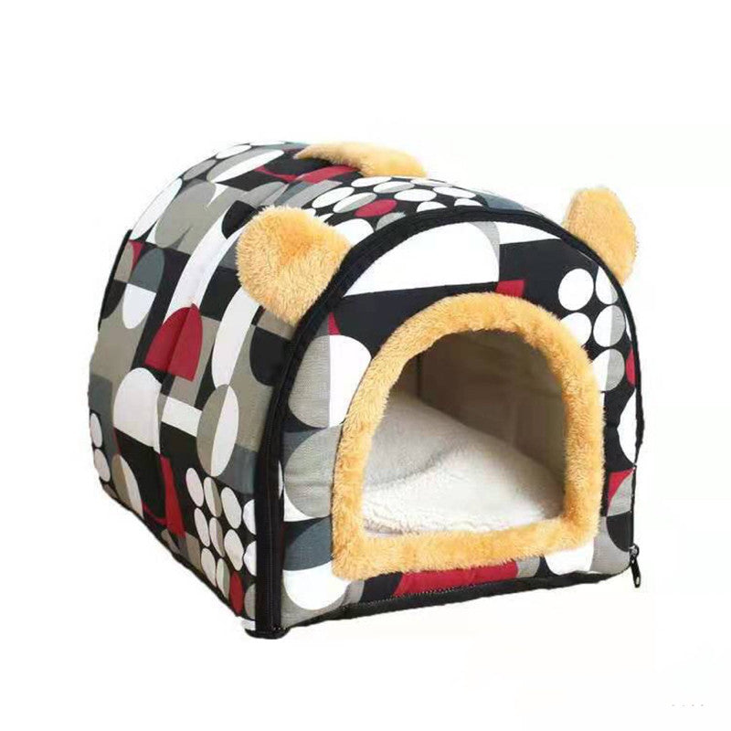 KFX-4904765 Detachable and Washable Thick Suede Leather Pet Nest - Soft and Comfortable Kennel Sizes S, M, L