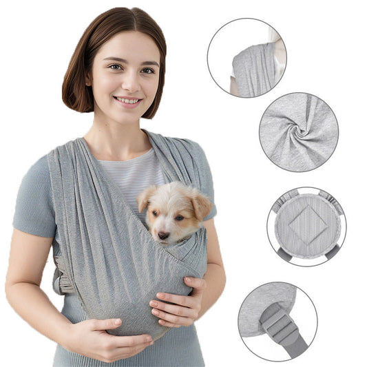 KFX-4906941 Light Gray Adjustable Pet Sling Carrying Case for Comfortable Travel