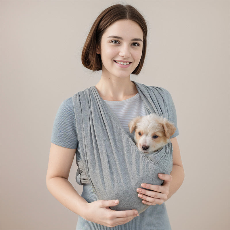 KFX-4906941 Light Gray Adjustable Pet Sling Carrying Case for Comfortable Travel