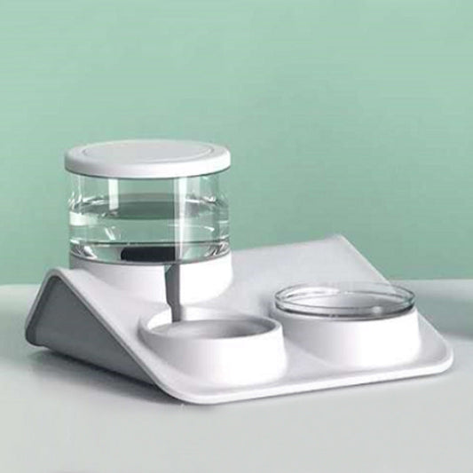 KFX-4908477 Double Bowl Automatic Pet Feeder for Dogs and Cats - Durable PP+PET Material