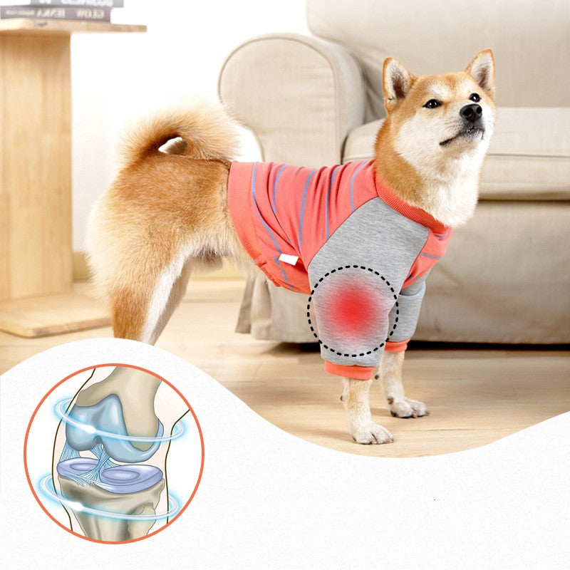KFX-4908861 Dog Elbow Pads for Dogs - Cotton Material in Orange and Black Stripes, Sizes S-XXL