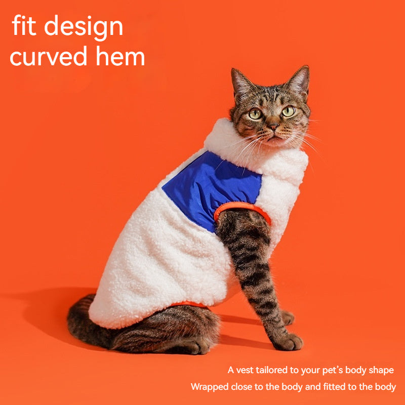 KFX-4910269 Cozy Zippered Velvet Turtleneck Vest for Cats in Multiple Sizes