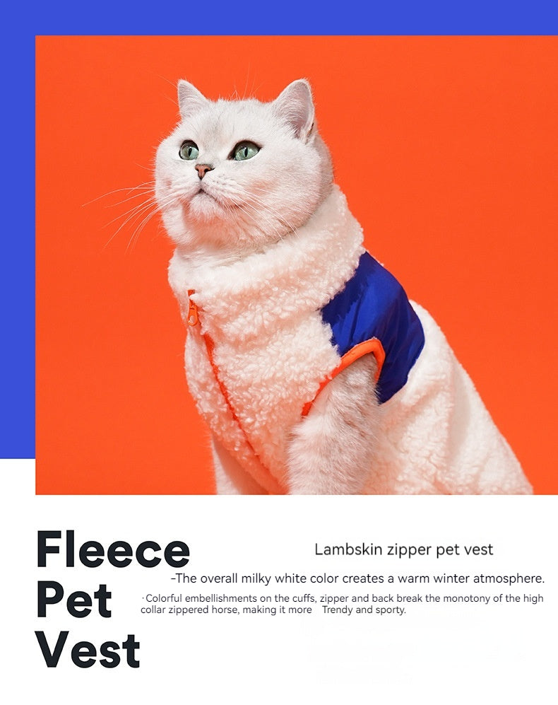 KFX-4910269 Cozy Zippered Velvet Turtleneck Vest for Cats in Multiple Sizes