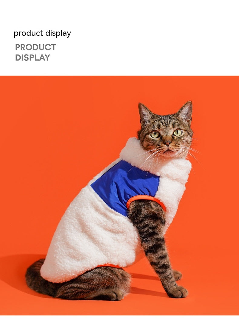 KFX-4910269 Cozy Zippered Velvet Turtleneck Vest for Cats in Multiple Sizes