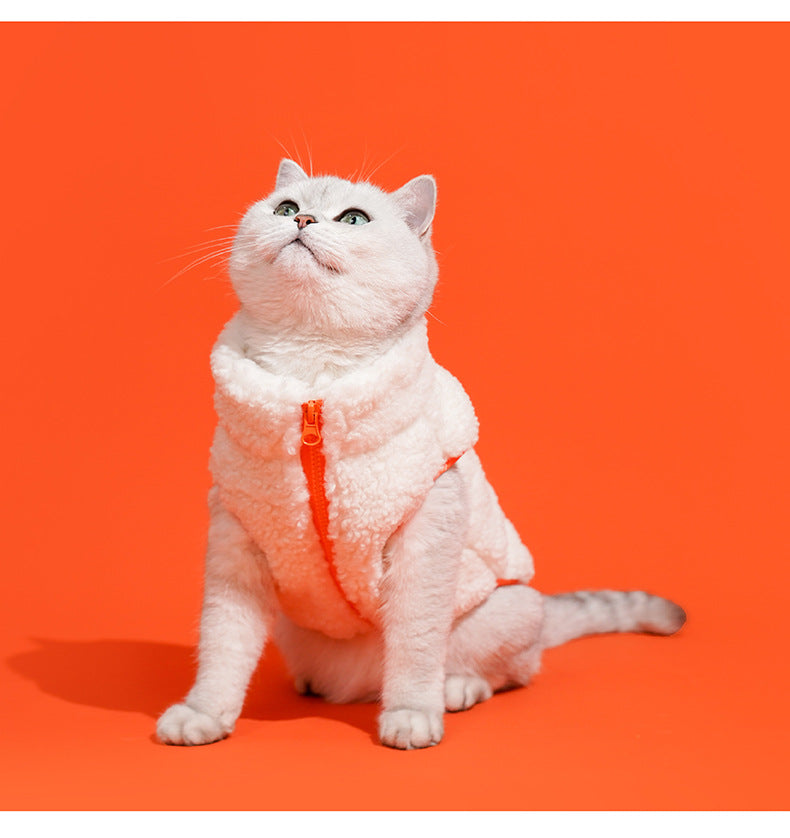 KFX-4910269 Cozy Zippered Velvet Turtleneck Vest for Cats in Multiple Sizes