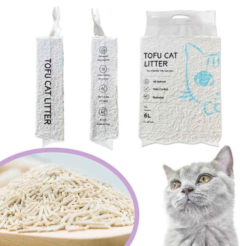 KFX-4910525 Tofu Cat Litter - Original Flavor, 6L (2kg) - Eco-Friendly and Natural Clumping Litter