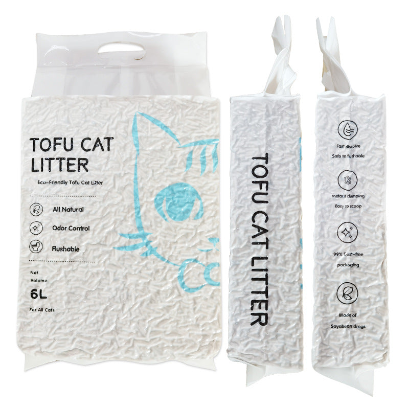 KFX-4910525 Tofu Cat Litter - Original Flavor, 6L (2kg) - Eco-Friendly and Natural Clumping Litter
