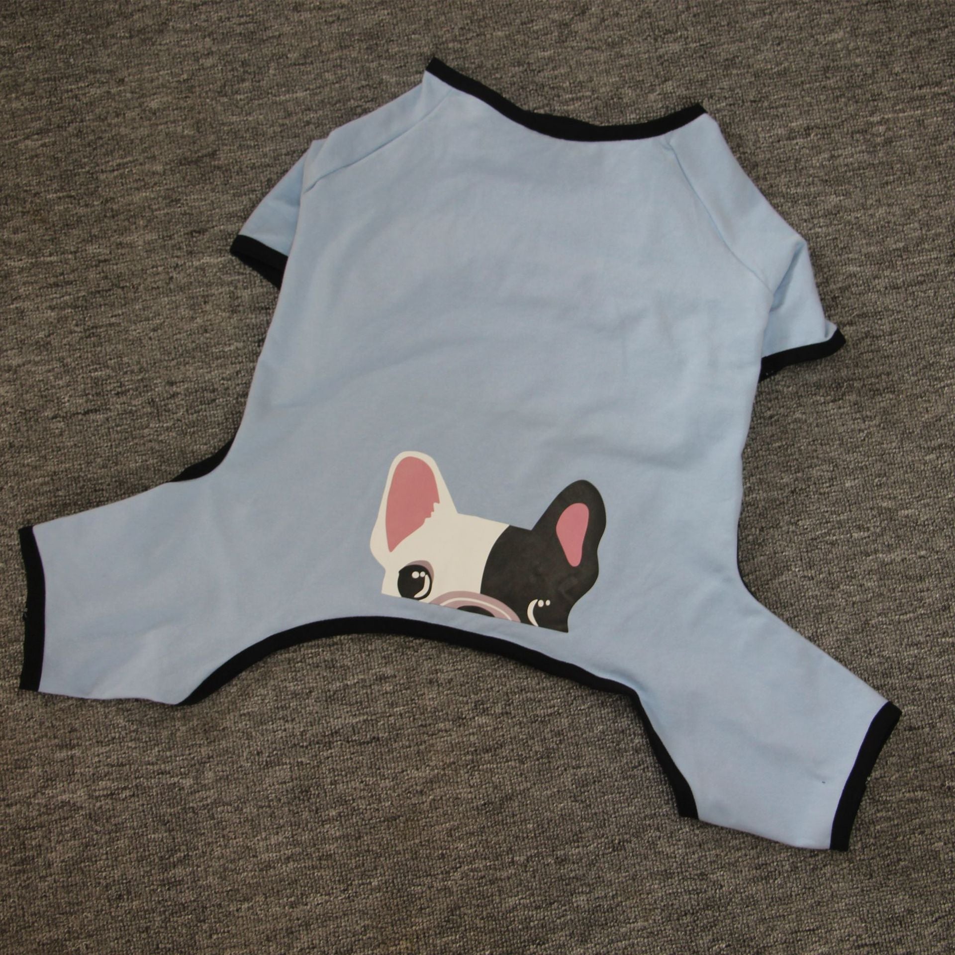 KFX-4911037 Cotton Printed Pajamas for Dogs in Gray, Blue, and Pink Options