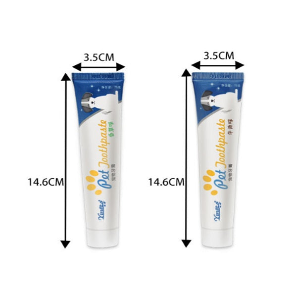 KFX-4912317 Pet Toothpaste for Dogs and Cats - Vanilla & Beef Flavor, 75g, Gentle Oral Care & Teeth Cleaning