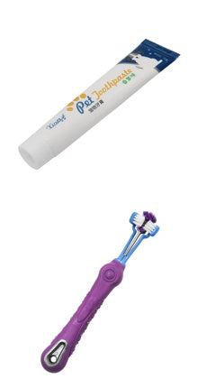 KFX-4912317 Pet Toothpaste for Dogs and Cats - Vanilla & Beef Flavor, 75g, Gentle Oral Care & Teeth Cleaning
