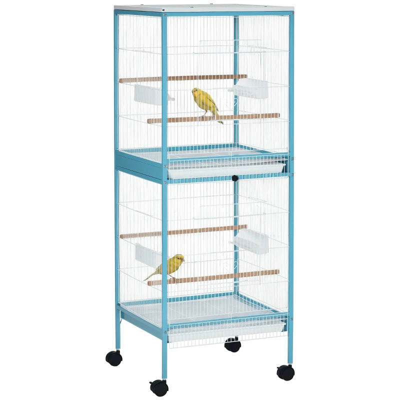 KFX-4914109 Large Two-Tier Bird Cage with Easy Access Doors and Cleaning Trays