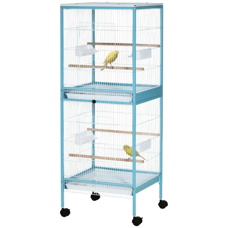 KFX-4914109 Large Two-Tier Bird Cage with Easy Access Doors and Cleaning Trays