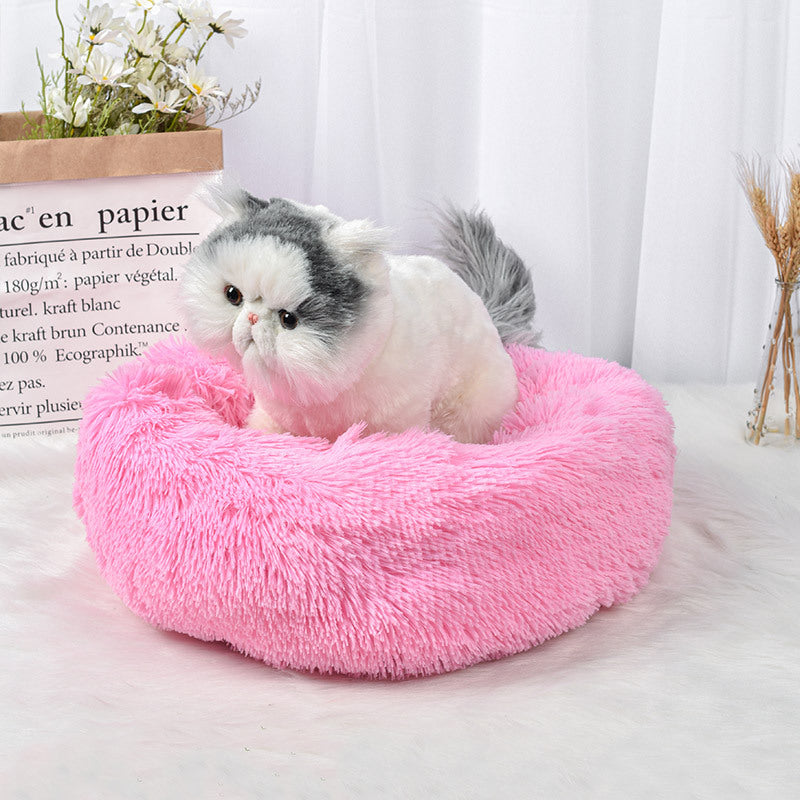 KFX-4914493 Plush Round Cat Sleeping Mat in Multiple Sizes for Indoor Comfort