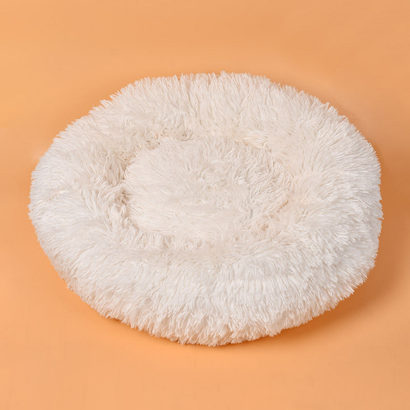 KFX-4914493 Plush Round Cat Sleeping Mat in Multiple Sizes for Indoor Comfort