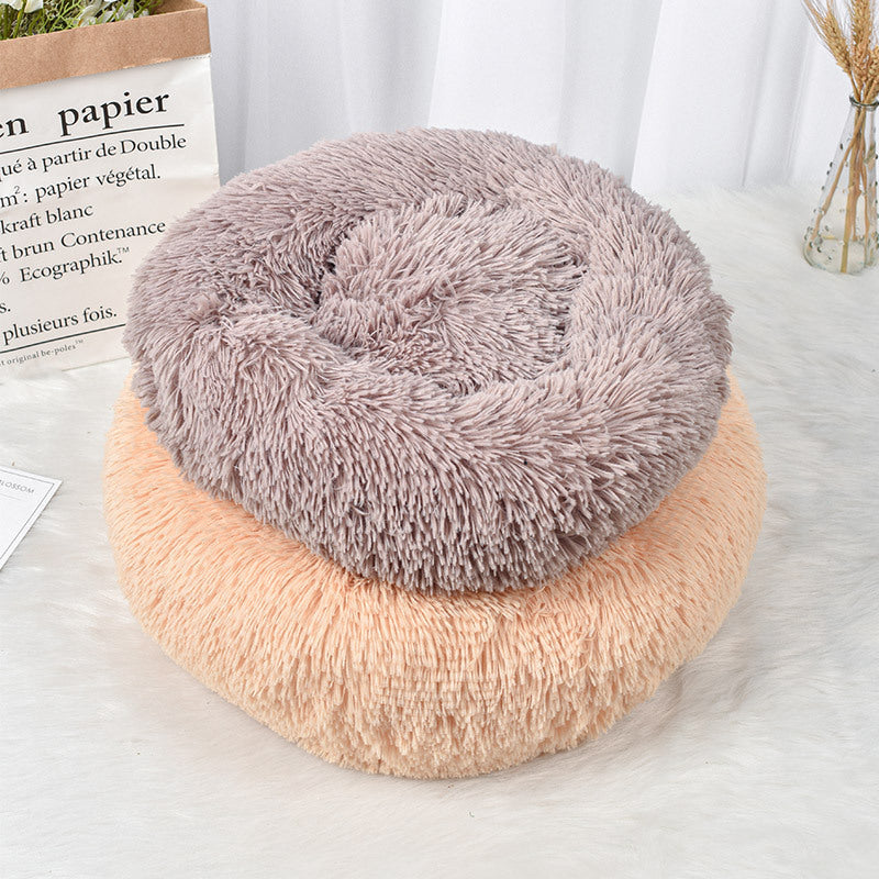 KFX-4914493 Plush Round Cat Sleeping Mat in Multiple Sizes for Indoor Comfort