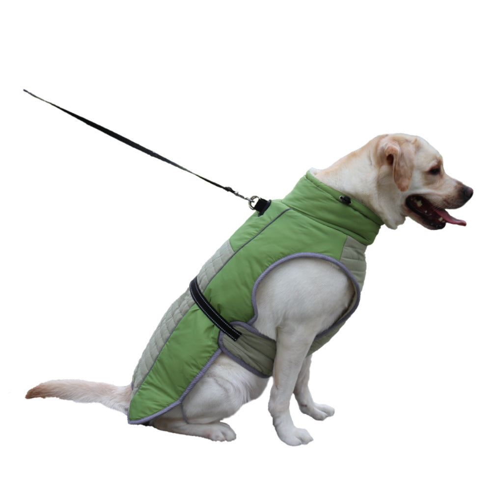 KFX-4914877 Reflective Casual Thickening Pet Clothes in Pink, Gray, and Fruit Green - Sizes XS to 3XL