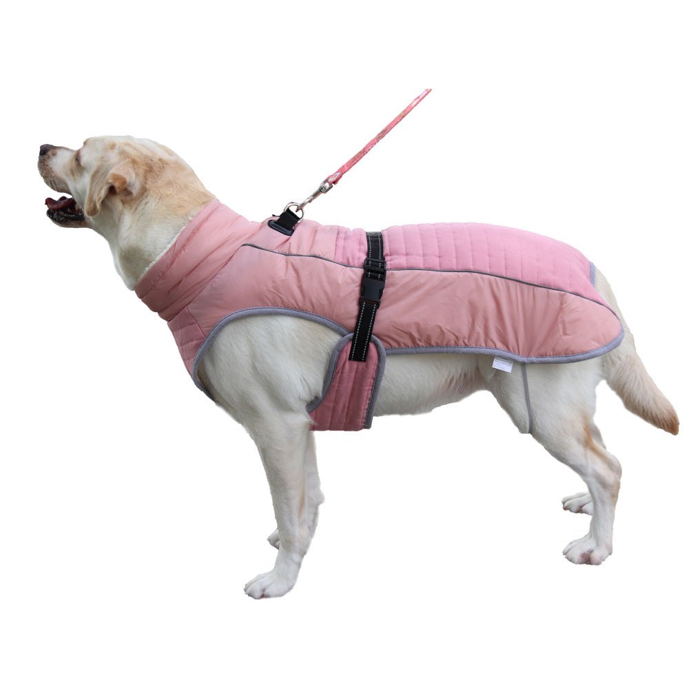 KFX-4914877 Reflective Casual Thickening Pet Clothes in Pink, Gray, and Fruit Green - Sizes XS to 3XL