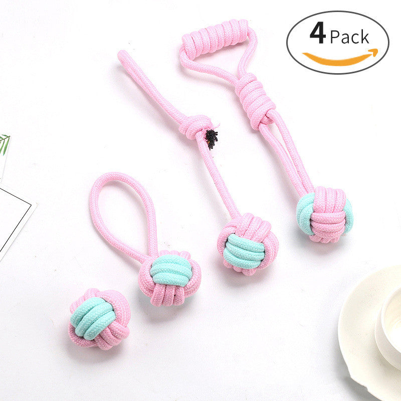 KFX-4915261 Pet Bite Resistant Cotton Rope Ball Toy for Cats and Dogs