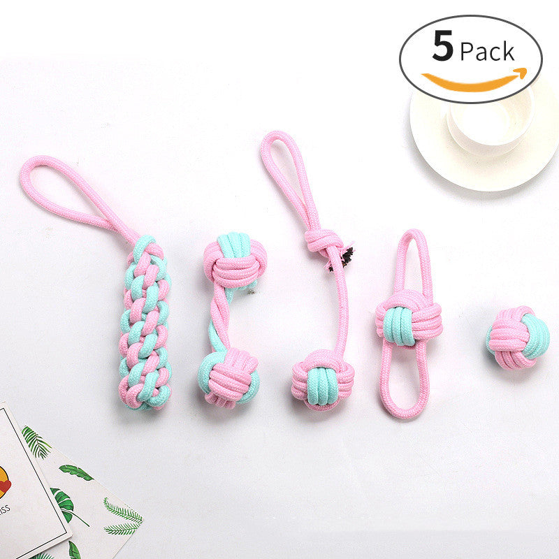 KFX-4915261 Pet Bite Resistant Cotton Rope Ball Toy for Cats and Dogs