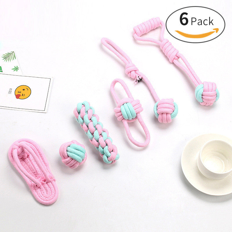 KFX-4915261 Pet Bite Resistant Cotton Rope Ball Toy for Cats and Dogs