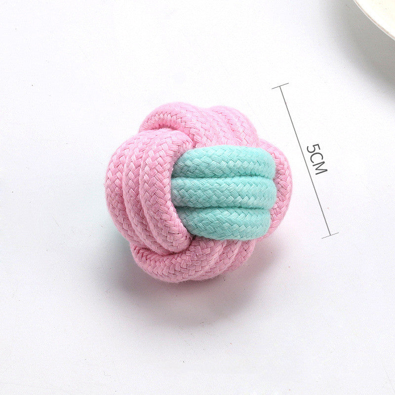 KFX-4915261 Pet Bite Resistant Cotton Rope Ball Toy for Cats and Dogs