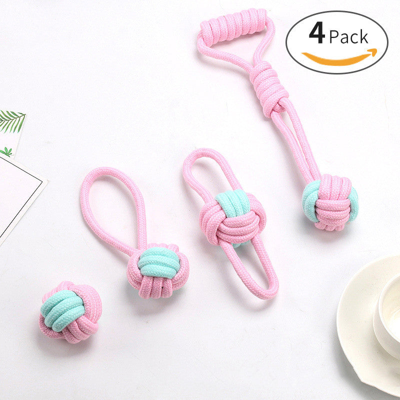 KFX-4915261 Pet Bite Resistant Cotton Rope Ball Toy for Cats and Dogs