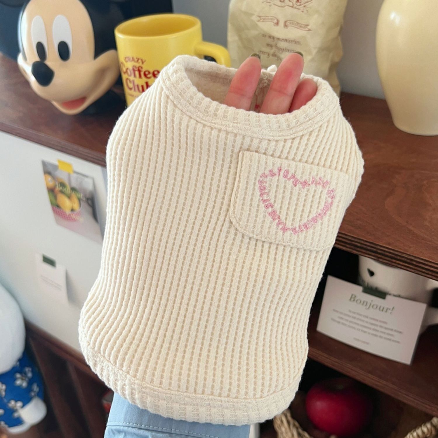 KFX-4916029 Lightweight Summer Pet Vest - Oat Grey, Cream White, Baby Blue, Baby Pink - Sizes XS to XL
