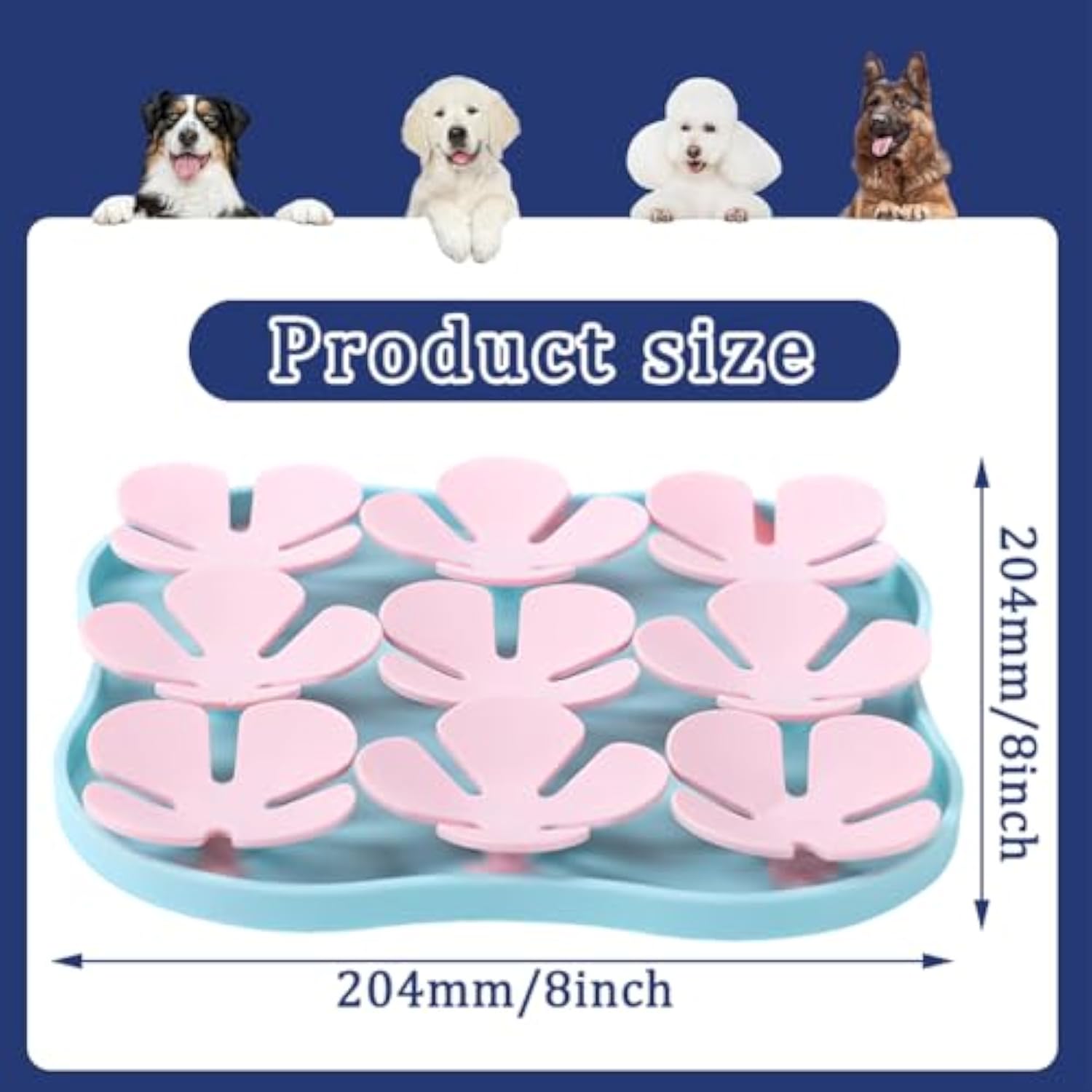 KFX-4916413 Silicone Slow Feeder Dog Bowl and Calming Mat for Interactive Eating and Training