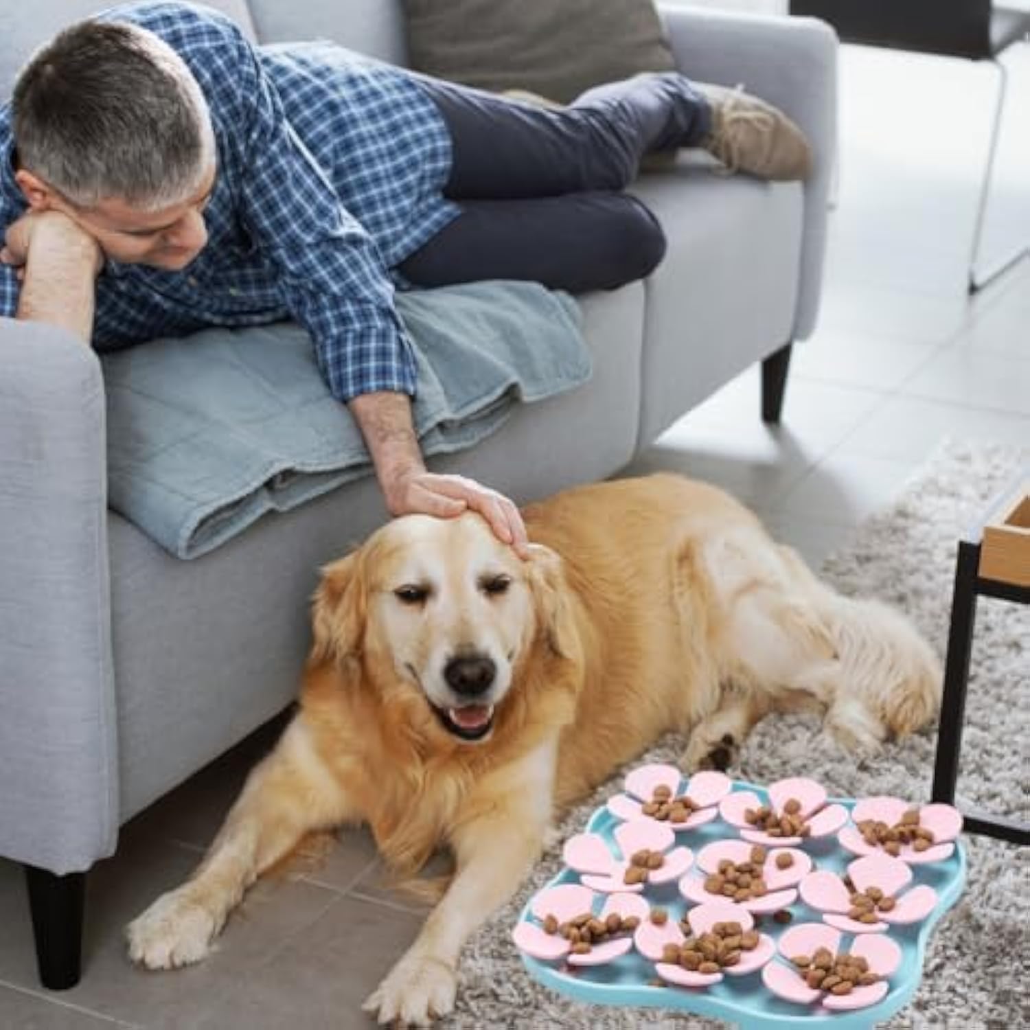 KFX-4916413 Silicone Slow Feeder Dog Bowl and Calming Mat for Interactive Eating and Training