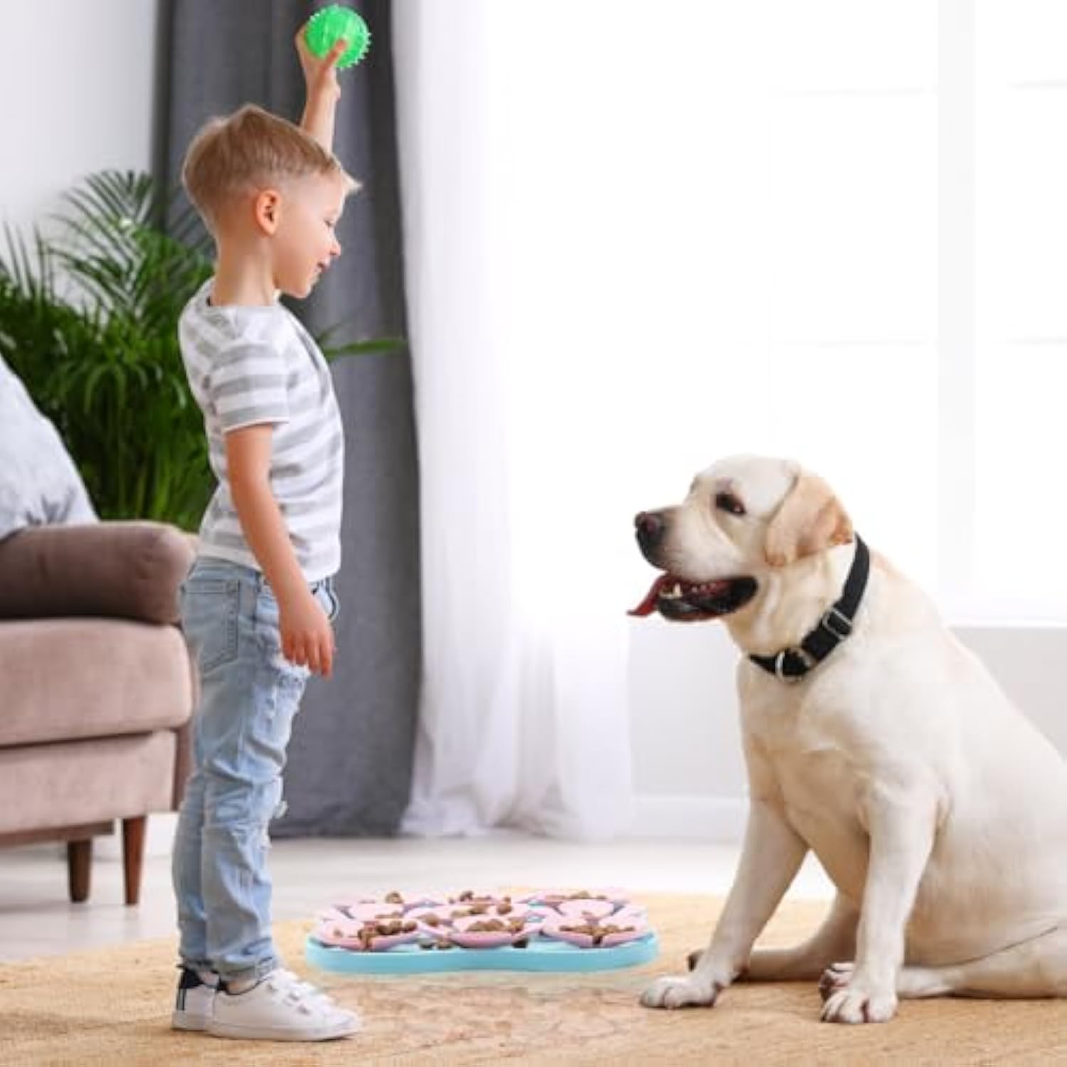 KFX-4916413 Silicone Slow Feeder Dog Bowl and Calming Mat for Interactive Eating and Training