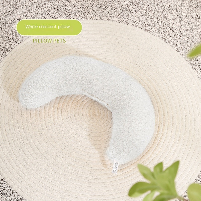 KFX-4917053 Crescent-Shaped Soft Cotton Pillow for Cats and Dogs - Available in Multiple Colors