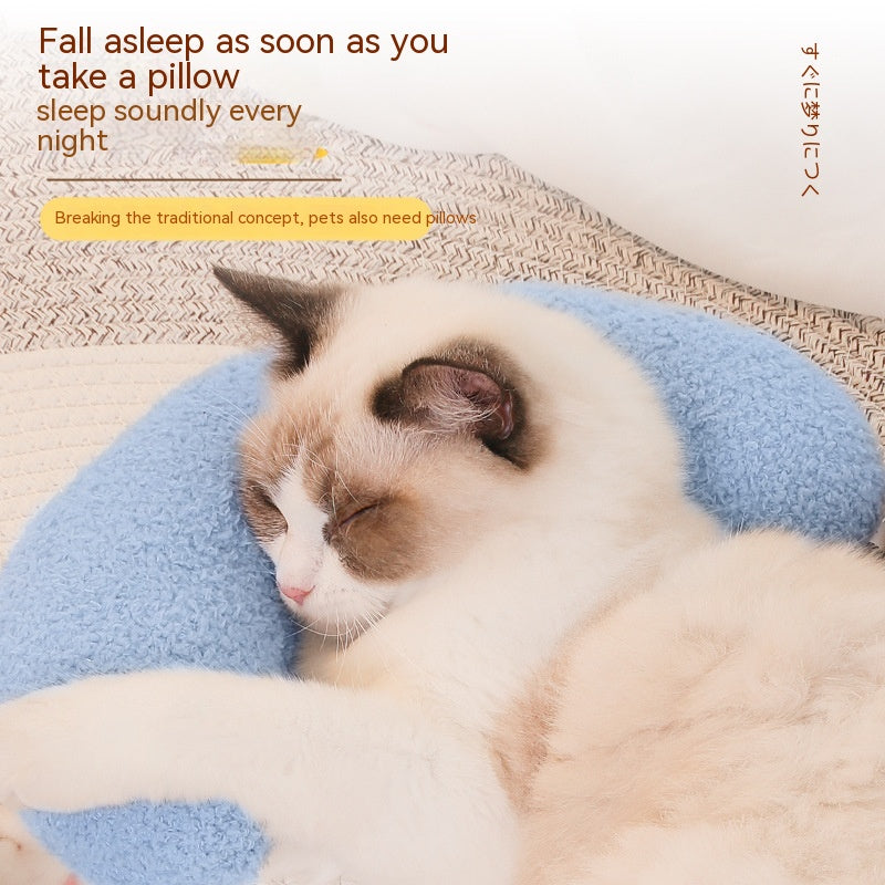 KFX-4917053 Crescent-Shaped Soft Cotton Pillow for Cats and Dogs - Available in Multiple Colors