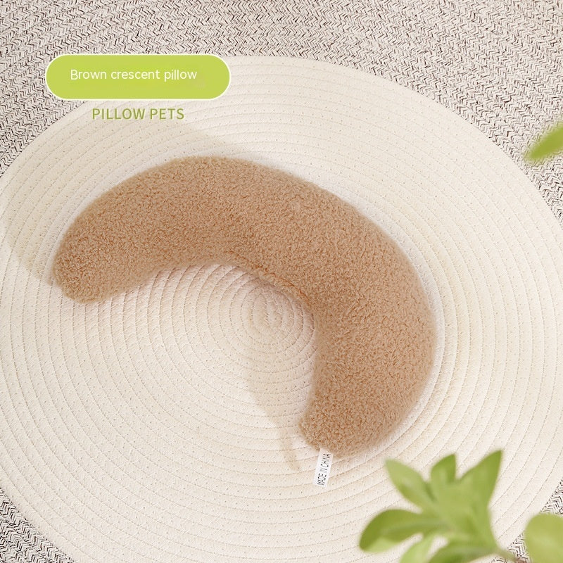 KFX-4917053 Crescent-Shaped Soft Cotton Pillow for Cats and Dogs - Available in Multiple Colors