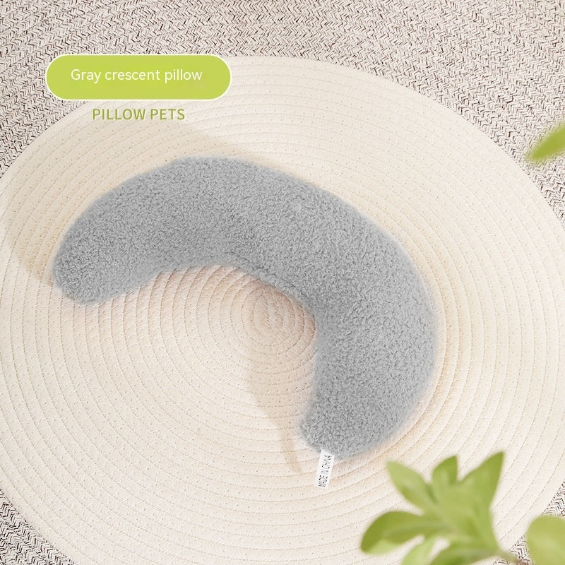 KFX-4917053 Crescent-Shaped Soft Cotton Pillow for Cats and Dogs - Available in Multiple Colors