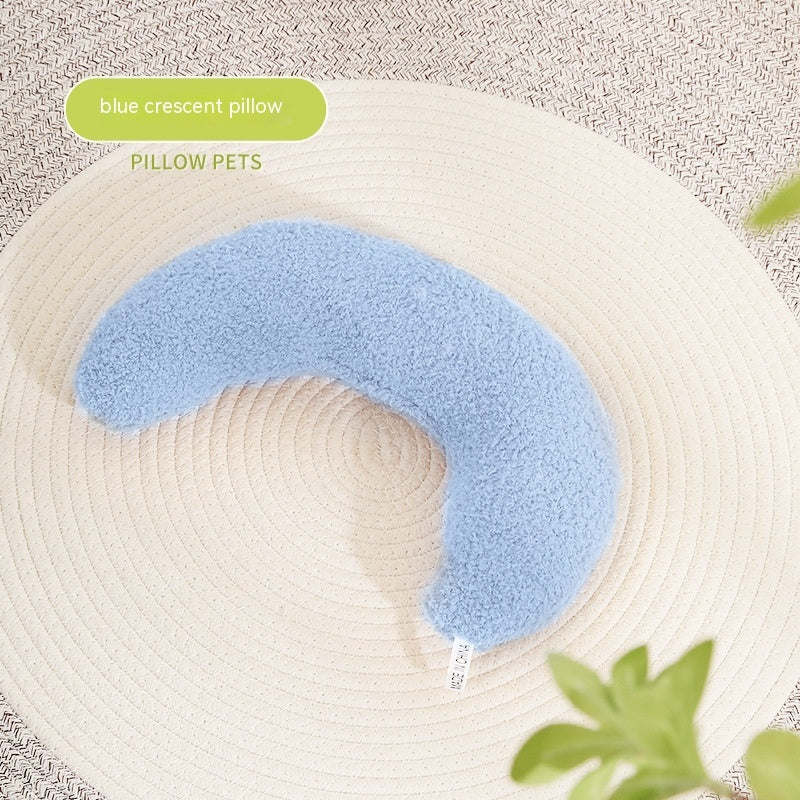 KFX-4917053 Crescent-Shaped Soft Cotton Pillow for Cats and Dogs - Available in Multiple Colors