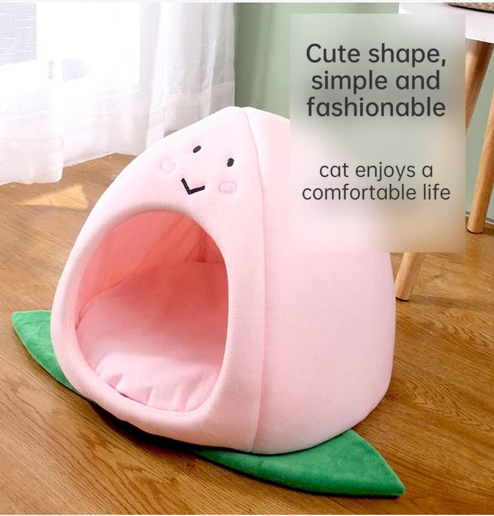 KFX-4917693 Cozy Zongzi Shaped Cat Sofa Bed with Removable Cushion for Small Pets