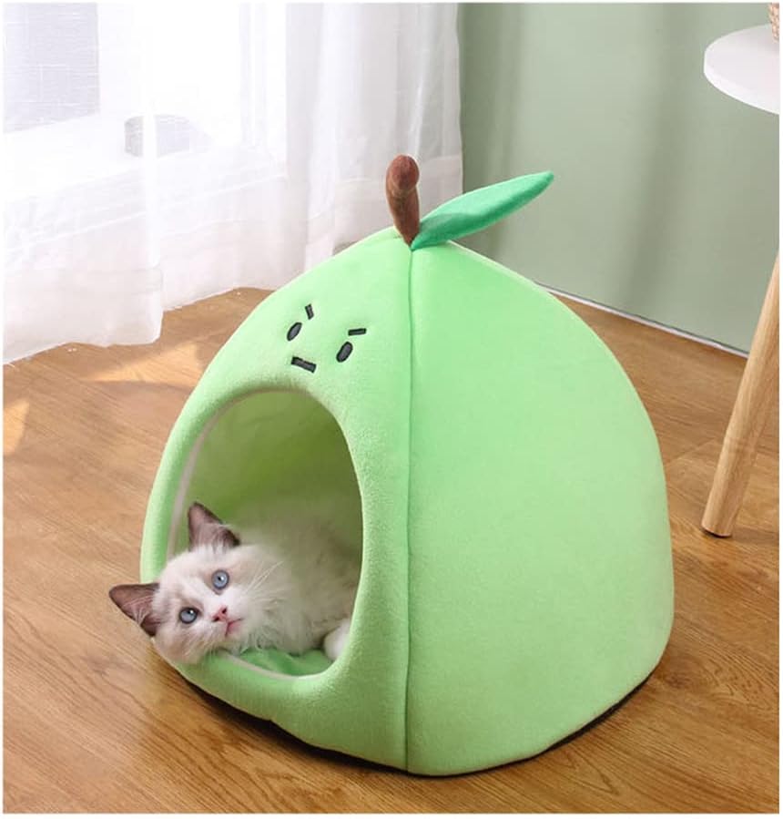 KFX-4917693 Cozy Zongzi Shaped Cat Sofa Bed with Removable Cushion for Small Pets