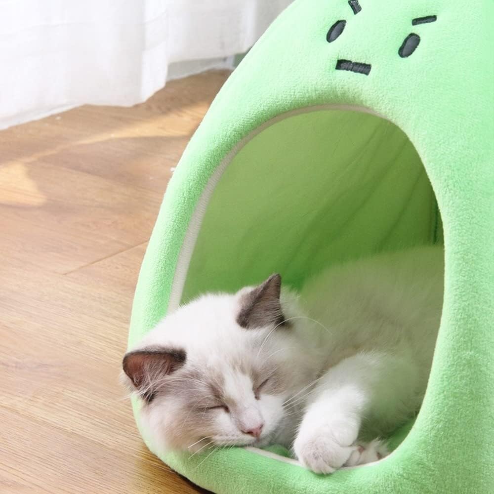 KFX-4917693 Cozy Zongzi Shaped Cat Sofa Bed with Removable Cushion for Small Pets
