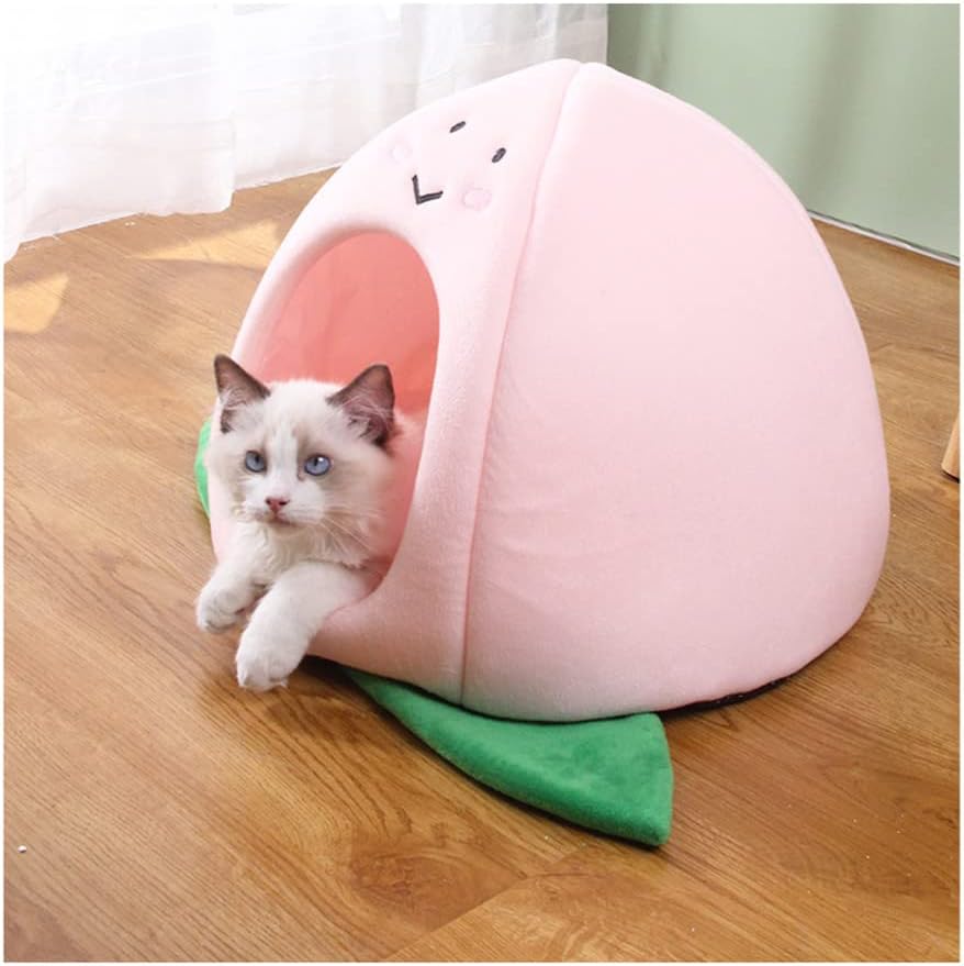 KFX-4917693 Cozy Zongzi Shaped Cat Sofa Bed with Removable Cushion for Small Pets