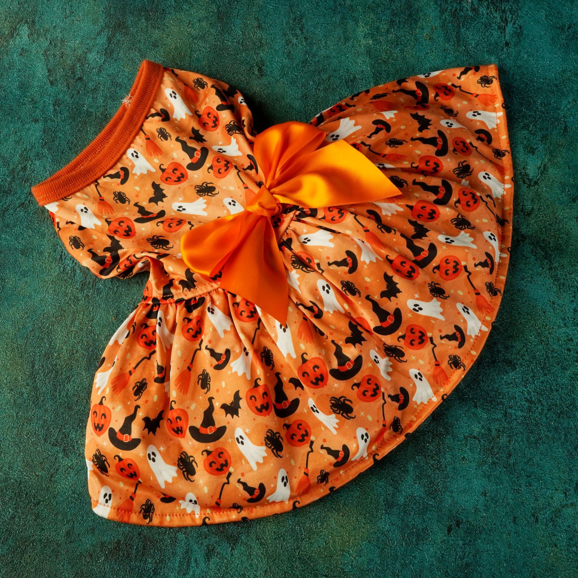 KFX-4917821 Halloween Themed Orange Pet Dress for Small to Extra Large Dogs