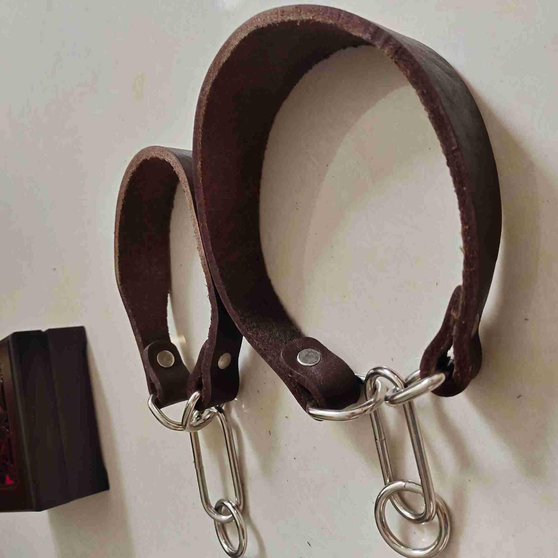KFX-4918205 Widened Greyhound Dog Collar in Curry Cow Leather - 3cm & 4cm Width Options