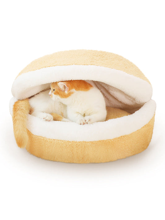 KFX-4920253 Cozy Closed Cat Litter Nest Mat for Protection and Comfort, Removable Washable Cushion